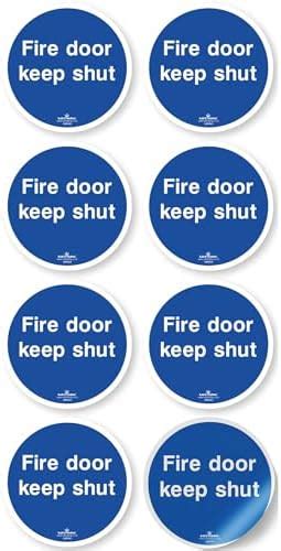 SAFETYKING® 8 x Fire Door Keep Shut Stickers 78mm Diameter | Fire Door ...