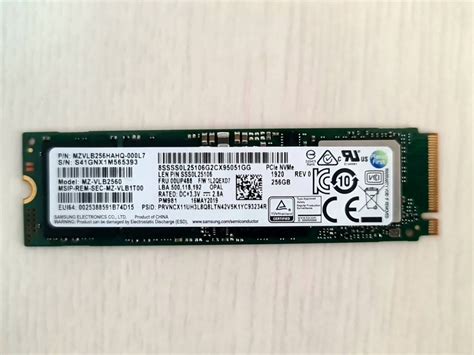 Samsung サムスン NVMe SSD 256GB MZVLB256HBHQ-000L7｜PayPayフリマ