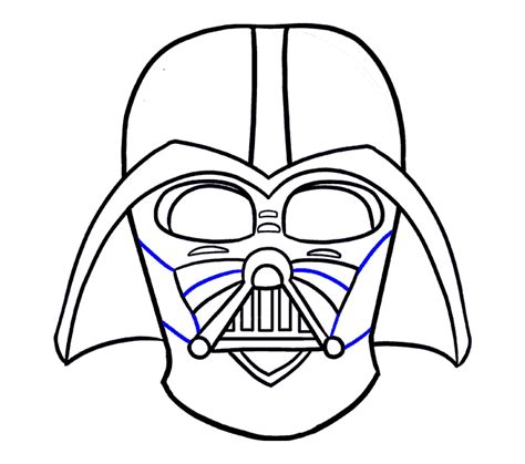 How To Draw Darth Vader Helmet