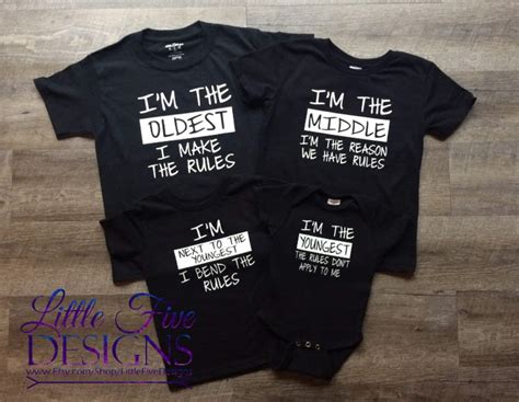 Big Middle Little Oldest Middle Youngest Sibling Shirts Norway ...