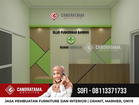 Harga Desain Interior Kantor Nganjuk - Backdrop Resepsionis UPTD Puskesmas