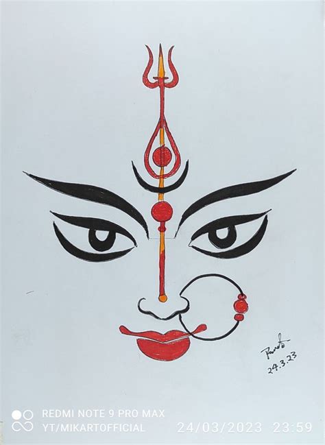 Durga maa Drawing Easy || Devi durga drawing easy || Durga maa drawing ...