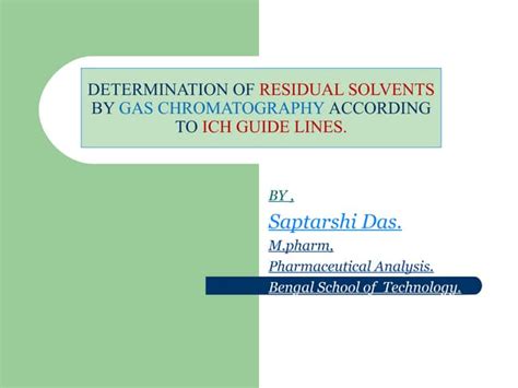 Residual solvent | PPT