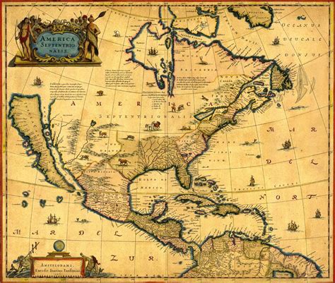 North America map of 1647, printed by Imagerich | Map, Old world maps ...