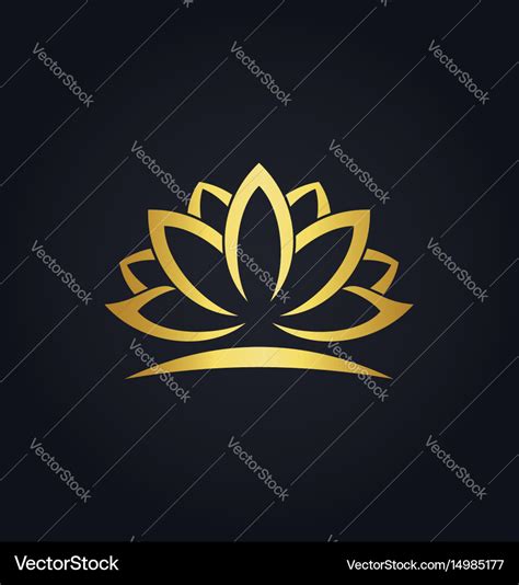 Lotus flower beauty gold logo Royalty Free Vector Image