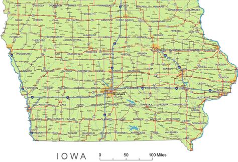 Iowa Map With County Lines - Map