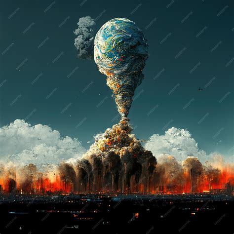 Earth and sky collapse destruction | Premium AI-generated image