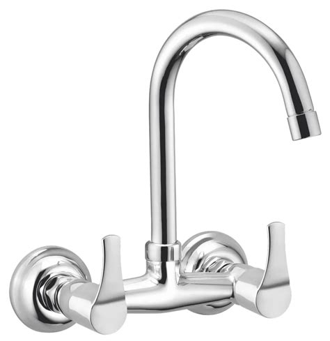 Wall Mounted Double Handle SS Sink Mixer, For Bathroom Fitting, Size ...