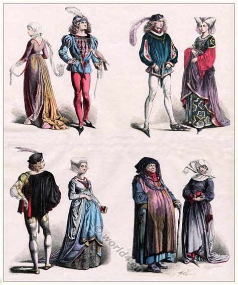 Medieval Clothing. Burgundian fashion. 15th century costumes. Middle ...