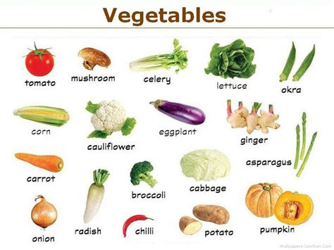 Vegetables For Kids Printable Chart - Tedy Printable Activities