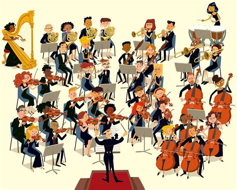 Orchestra on Behance | Jazz artwork, Music illustration, Musician art