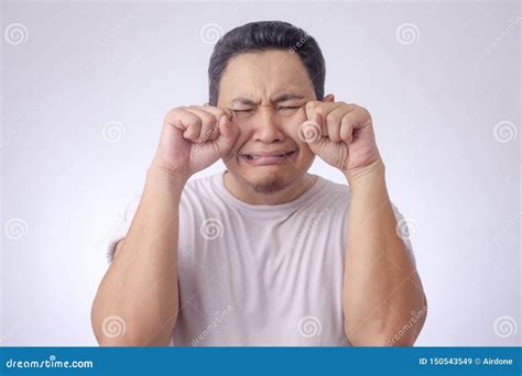 Funny Asian Man Crying stock image. Image of frustrated - 150543549