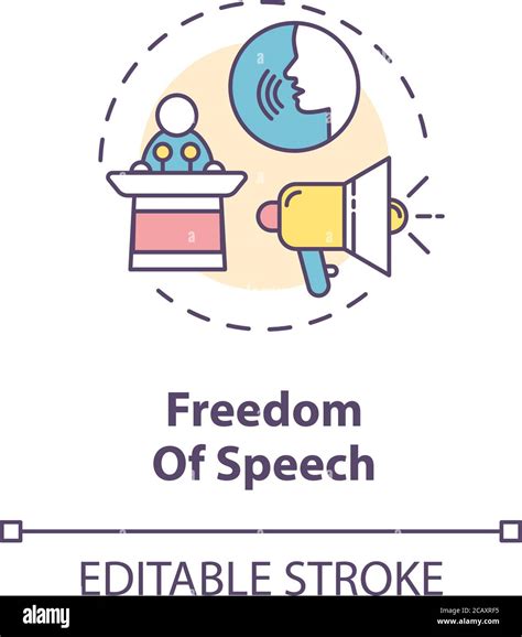 Freedom of speech concept icon. Freedom of expression idea thin line ...