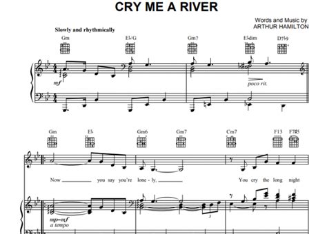 Michael Buble-Cry Me a River Free Sheet Music PDF for Piano | The Piano ...