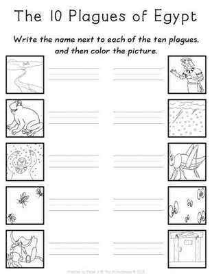 The Ten Plagues of Egypt Worksheet Pack from The Treasured Schoolhouse ...