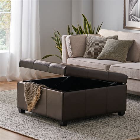 Leather Tufted Ottoman Coffee Table - Foter