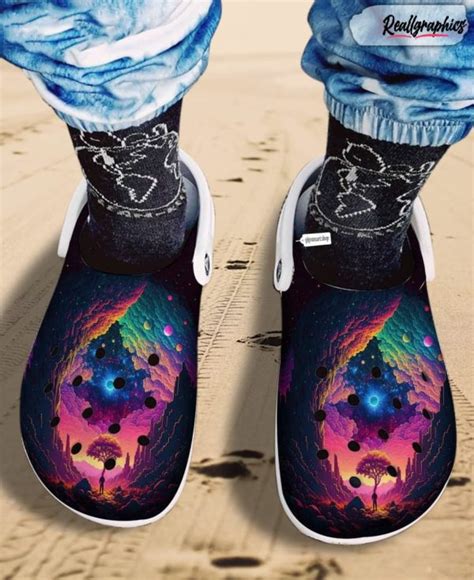 Hippie Tie Dye Dream Sky Night Universe Astronaut Adventure Crocs Shoes ...