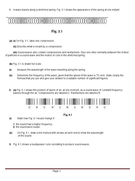 Waves and Sound Worksheet | PDF | Sound | Refraction