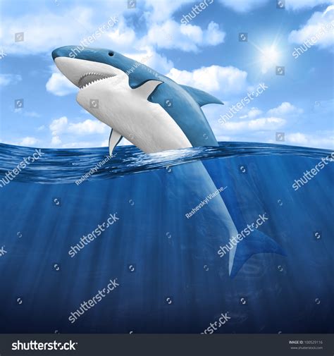 3d Shark Jumping Out Of Water Stock Photo 100529116 : Shutterstock