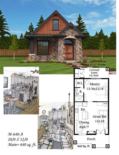 Montana House Plan | One Story Small Lodge Home Design