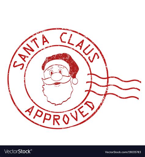 Santa claus approved stamp Royalty Free Vector Image