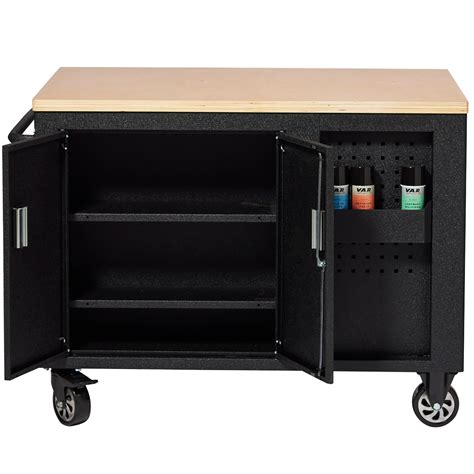 Large rolling workbench 10 drawers 2 doors - full black series