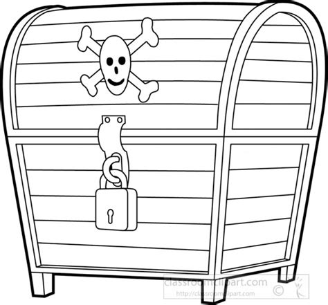 Pirates Clipart - pirate-treasure-chest-black-white-outline-vector ...