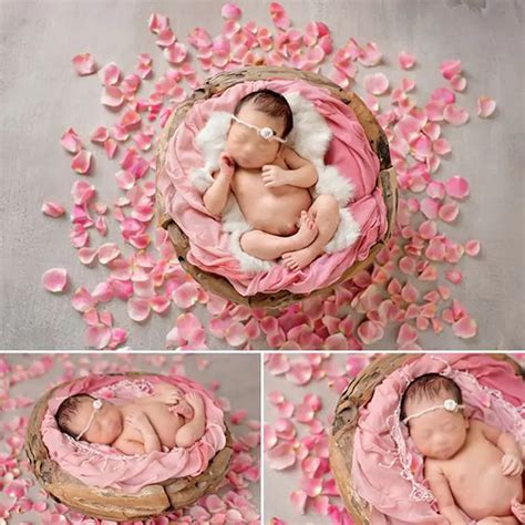 Newborn photography accessories 300Pcs Fabric Rose Petal Baby Photo ...