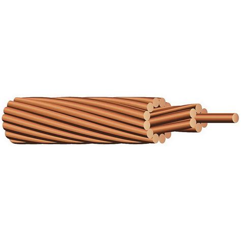 Copper Building Wire Bare Cable; 2/0 AWG, 19 Stranded, Soft Drawn Bare ...