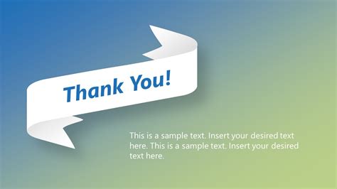 Thank You Note Ribbon Style PowerPoint - SlideModel