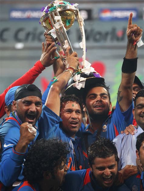 Sachin Tendulkar with ICC World Cup Trophy 2011 ~ Imagesforall