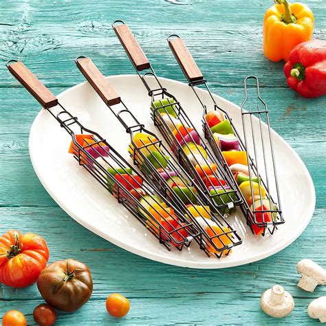 Kabob Grilling Baskets - Set of 4 | Cool kitchen gadgets, Cooking ...