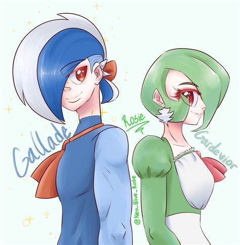 Shiny Gallade & Gardevoir Gijinkas by NeoBlueRose on Newgrounds