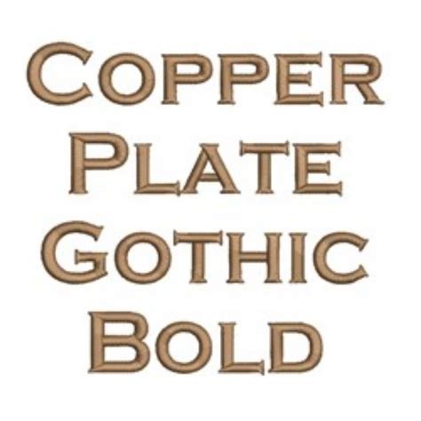 AMD Copperplate Gothic Bold Embroidery Font | Home Format Fonts ...