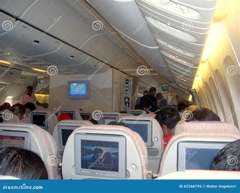 Interior of an Airbus A340-500 of Emirates Airlines Editorial Image ...