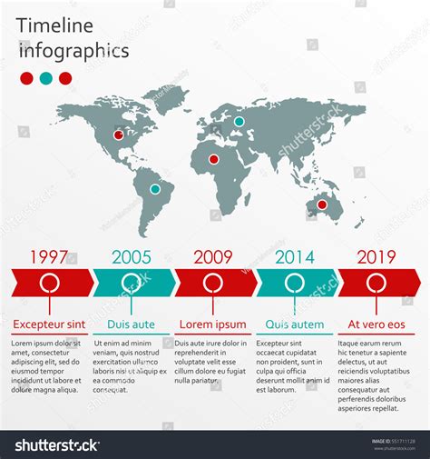 World Map Infographics Template Timeline Infographic Stock Vector ...