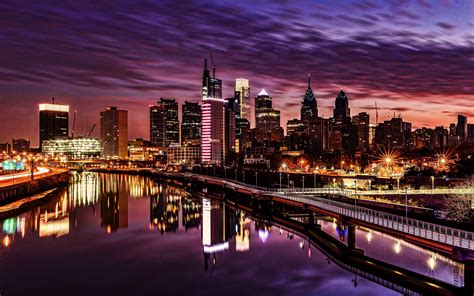 Printable Philadelphia Skyline At Night Wallpaper Free Hd Wallpaper ...