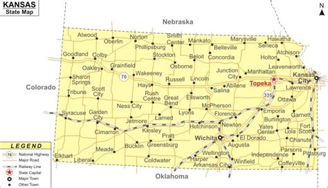 Kansas Map I 70