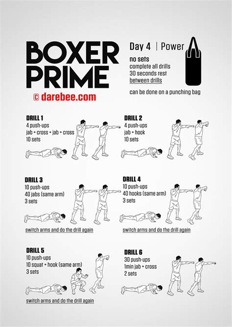 a poster with instructions for how to do the boxer prime exercise, in ...