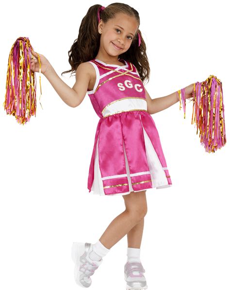 Pink Cheerleader Girls Fancy Dress Sports School Uniform Kids Costume ...