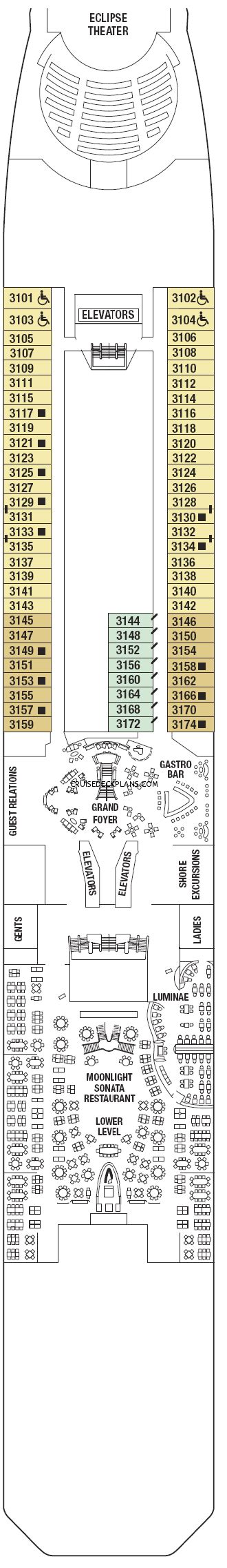 Celebrity Eclipse Deck Plans, Layouts, Pictures, Videos