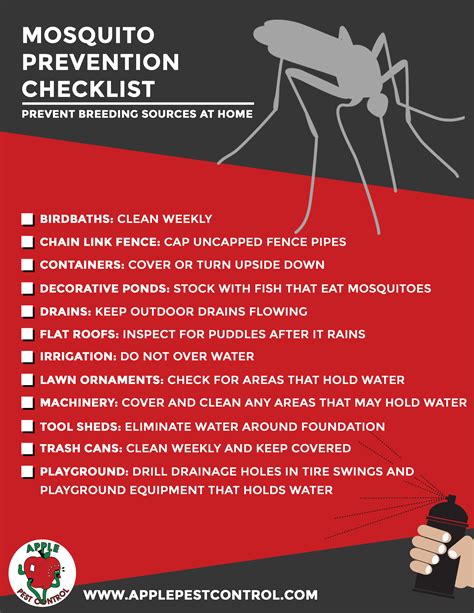 Mosquito Prevention Checklist Apple Pest Control - Riset