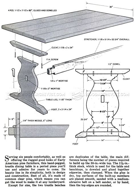 Trestle Table Plans • WoodArchivist