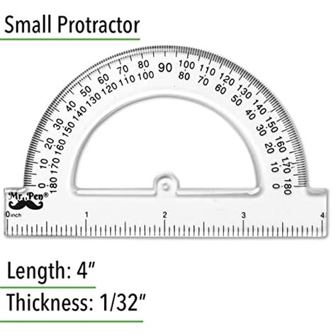 Mr. Pen- Small Protractor, 4 Inch Protractor, Pack of 3, Protractor ...