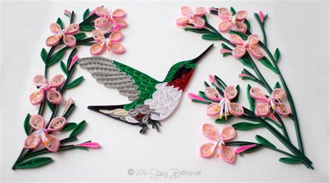 Quilled Hummingbird with Gaura | Quilling designs, Quilled paper art ...