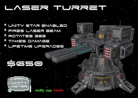 Second Life Marketplace - Unity Laser Turret 4 Crate