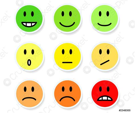 Set of Smileys Mood Color on White, Stock Vector Illustration - stock ...