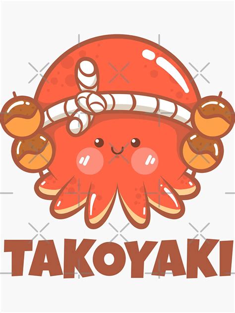 "Kawaii Takoyaki Cute Japanese Food Vintage" Sticker for Sale by Jemy ...