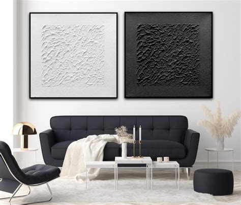 Black and White Wall Art, Artwork 2 Piece, Minimalist Wall Art ...