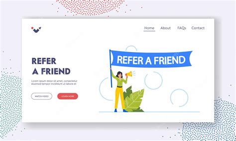 Premium Vector | Refer a friend landing page template woman with ...